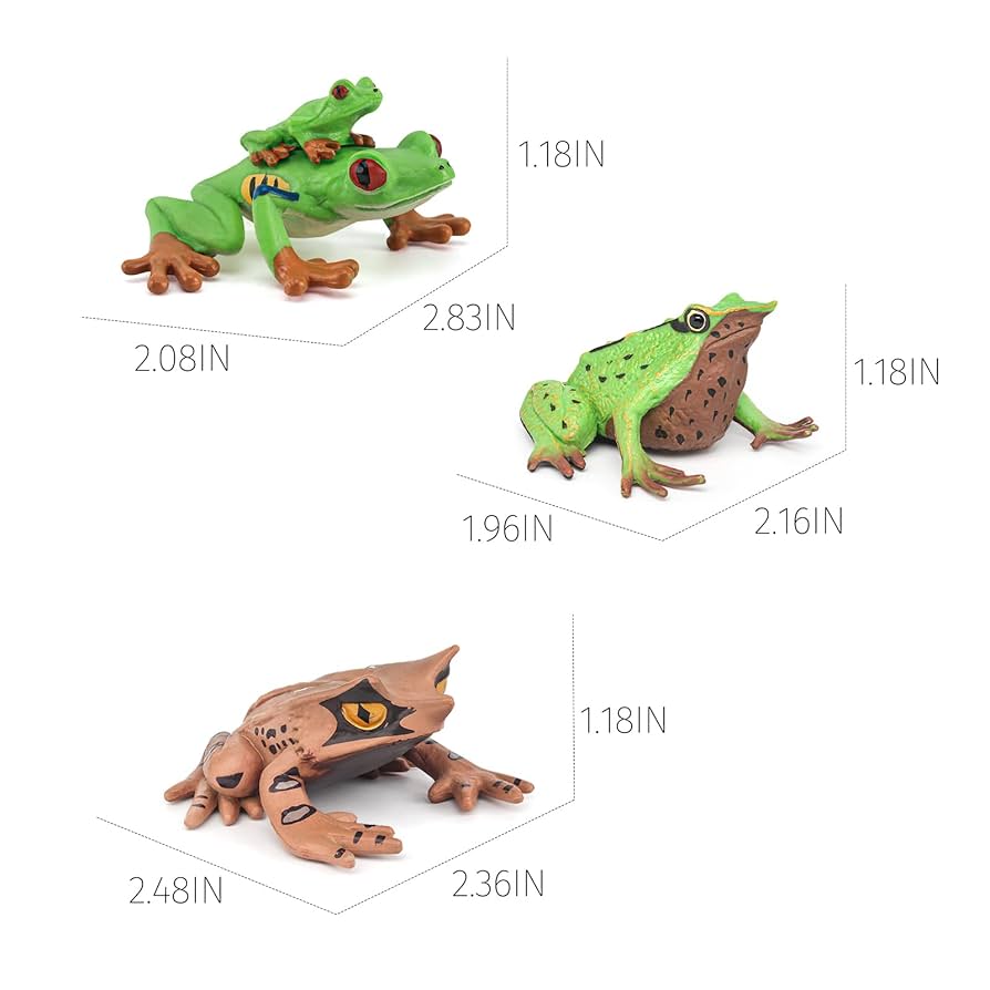 カエルのフィギュア Amazon.co.jp: 野生動物 カエルモデル プレイセット 3ピース